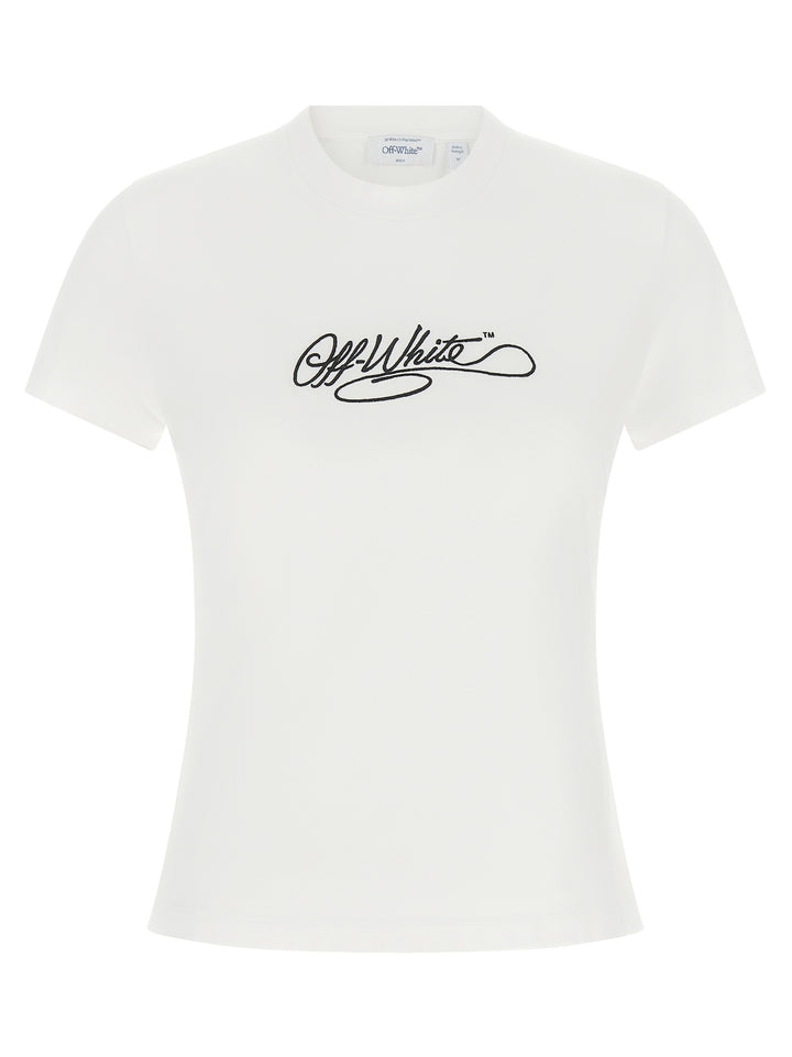 Off-White Logo Embroidery T-shirt - White | e86f3df168ab47ad3ee9da01ee6c7c66446027ba
