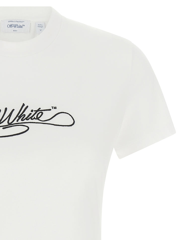 Off-White Logo Embroidery T-shirt - White | d7a6c515217bb46bc319f19fc842c03e3bcf0f52