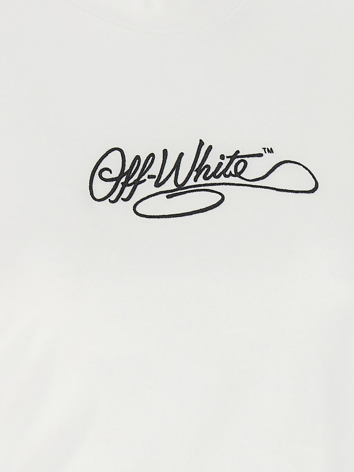 Off-White Logo Embroidery T-shirt - White | 5b104efde7e32ac6177c6dd3d9ed7352835c089b