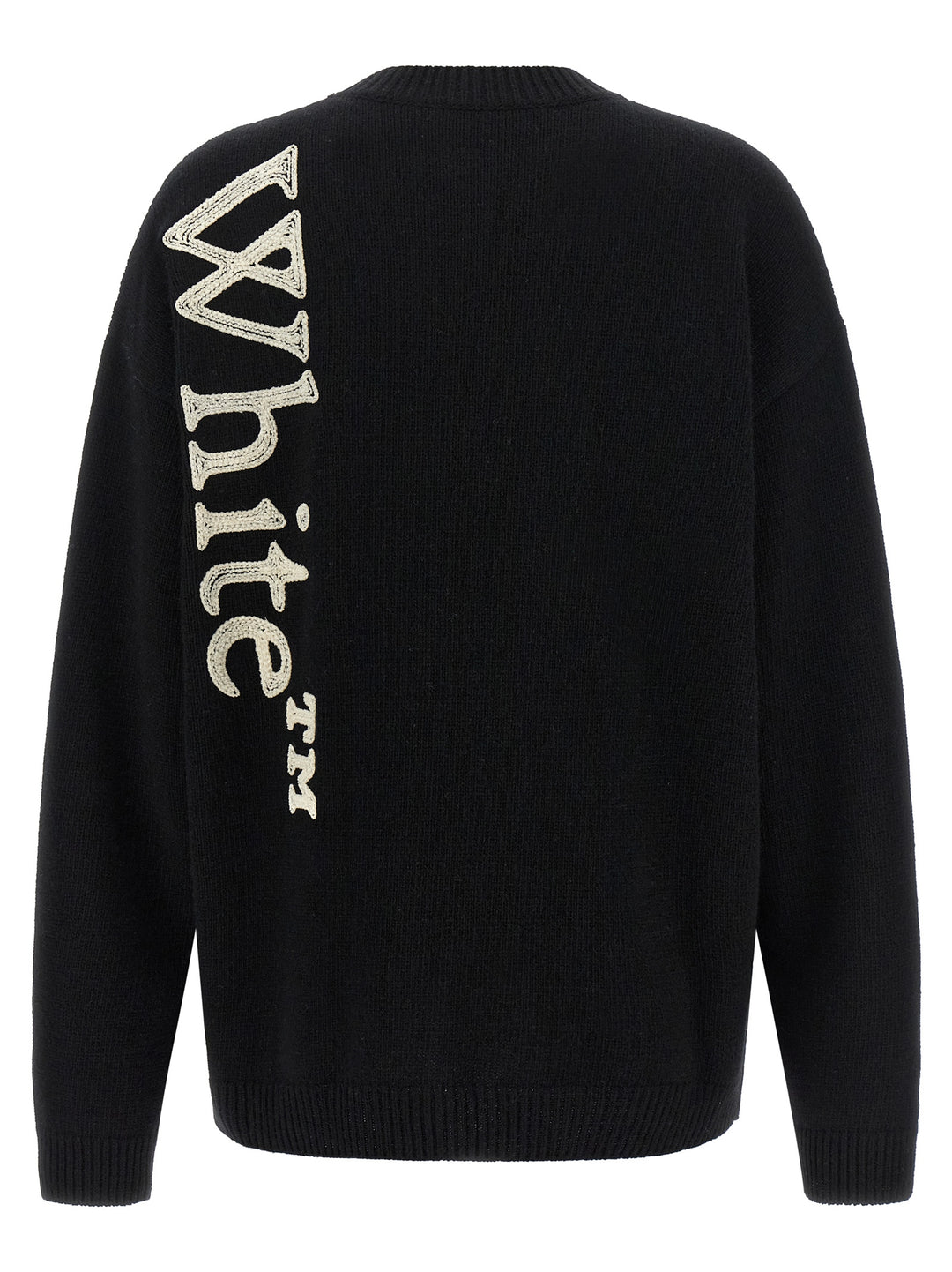 Off-White Vertical Bookish Sweaters and Cardigans - White/Black | e9940fad7756a20cf6cc759d613662520a351e9d