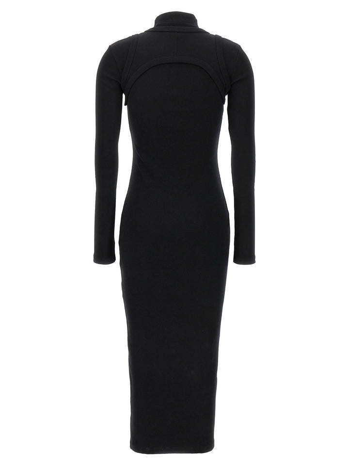 Off-White Off Stamp Rib Dresses - Black | 5b054269b3a13e05847b8c1b368641de6e4ba14c