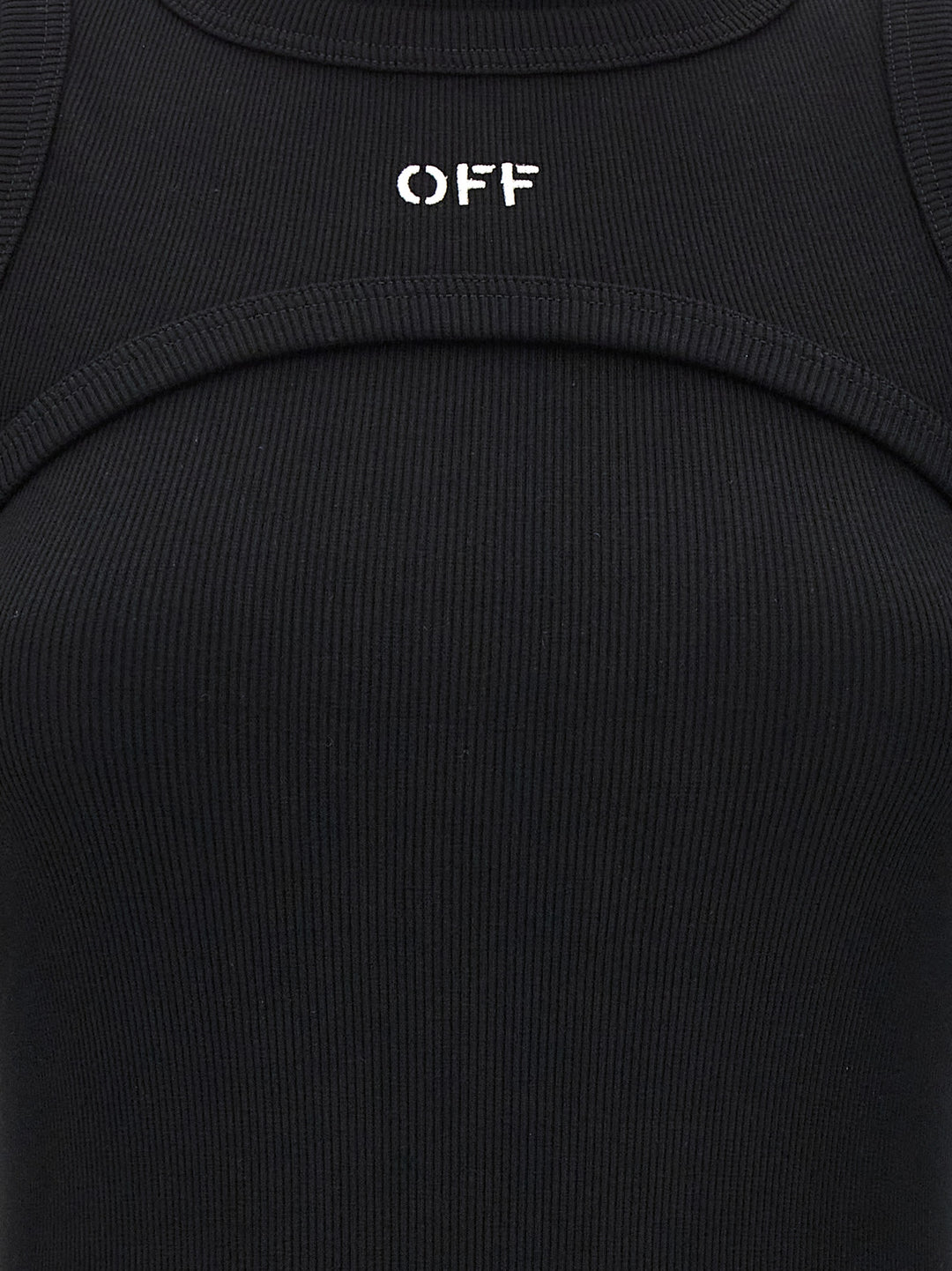 Off-White Off Stamp Rib Dresses - Black | 90e19541dbef221bb5a31e787ec4891814a58a65