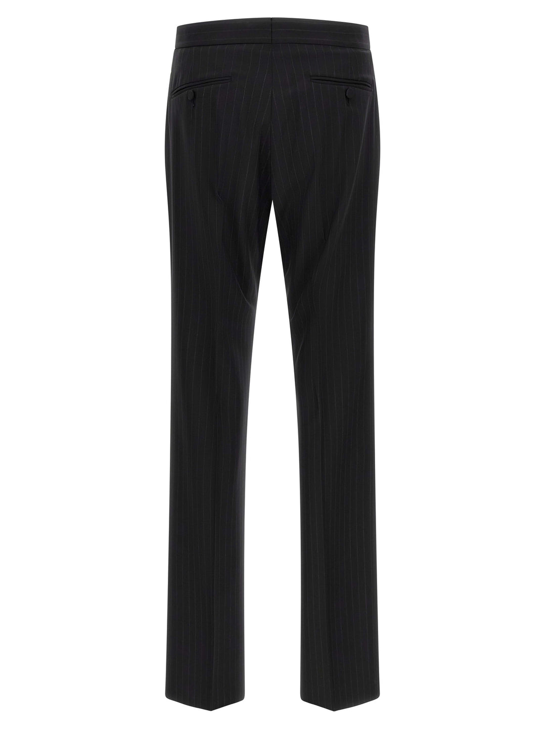 Tom Ford Pinstriped Double-Breasted Dress Suits - Black | dcb6445b2bd0eae6642a558581f9d0690adc5704
