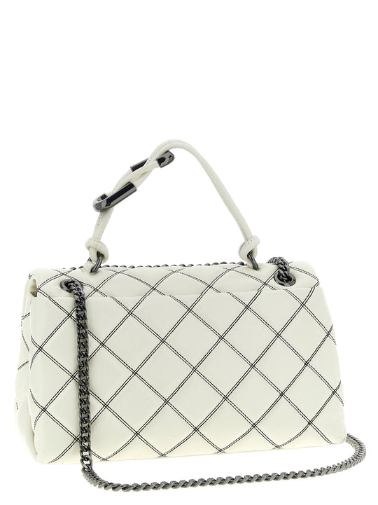 The Bi-Color Quilted Dual Shoulder Bags White/Black