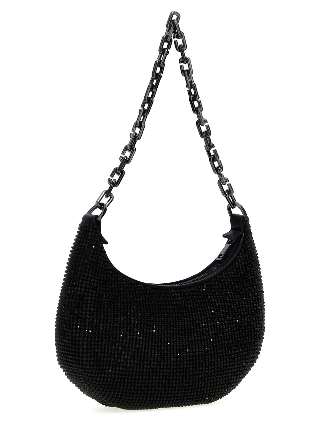 The Rhinestone Small Curve Bag Shoulder Bags Black