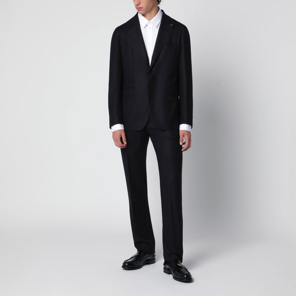Black Single-Breasted Suit In Wool
