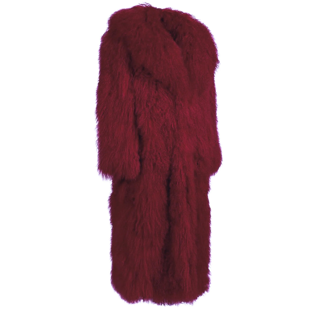 Rouselin Wine Coat in Lambskin Fur