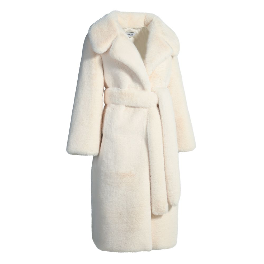 Alpaca and Wool Faux Fur Coat White