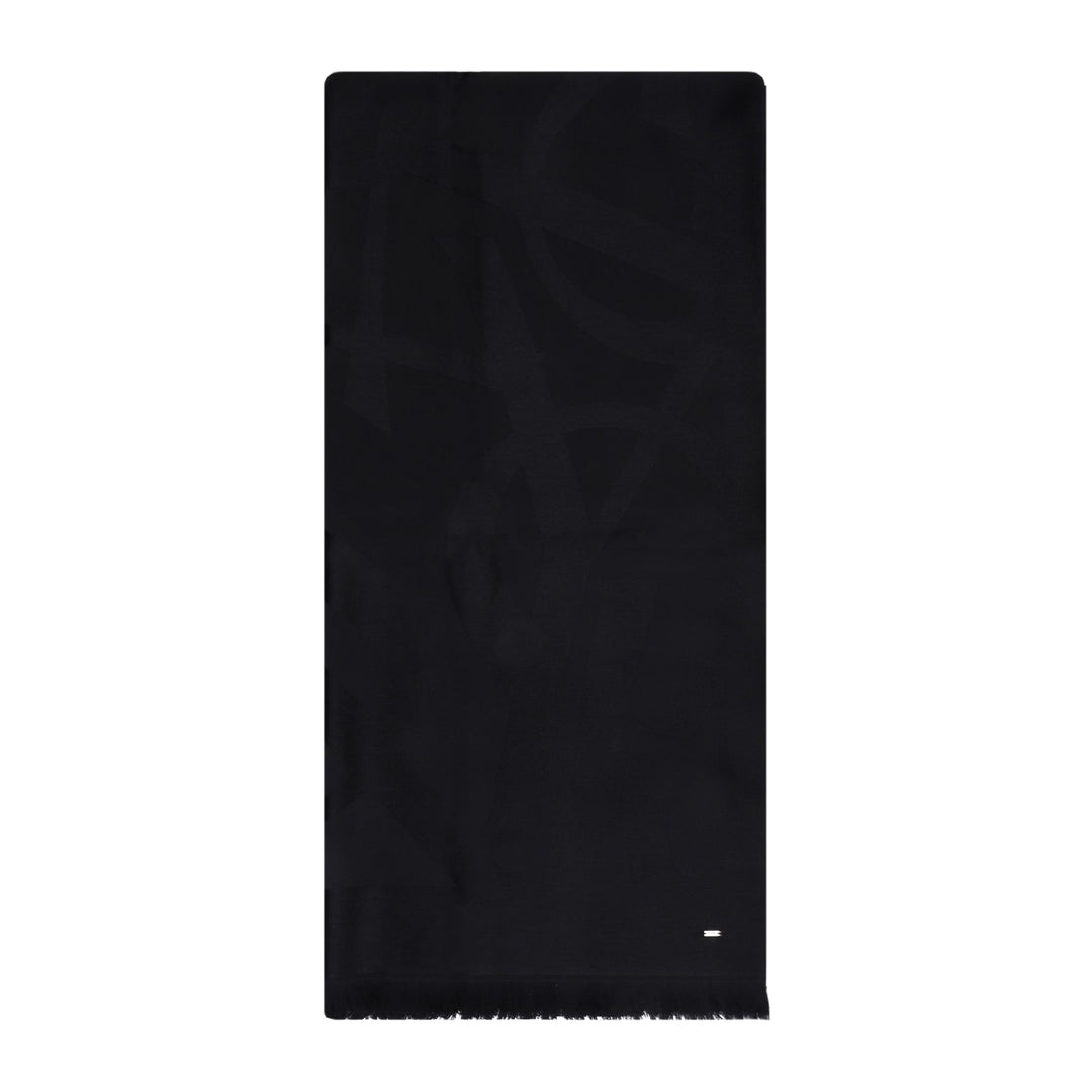 Monogram Scarf In Wool Jacquard Scarves And Foulards Black