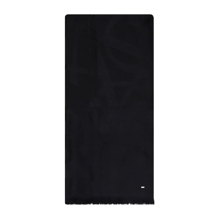 Monogram Scarf In Wool Jacquard Scarves And Foulards Black