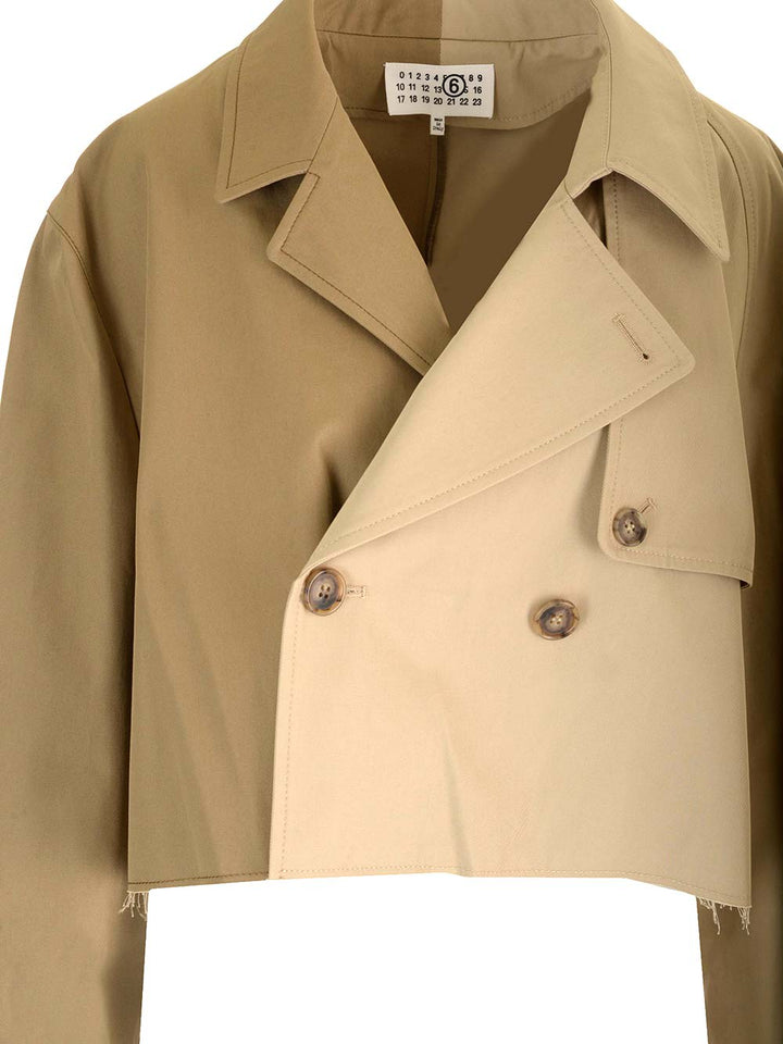 Cropped Trench Coat Jackets Beige