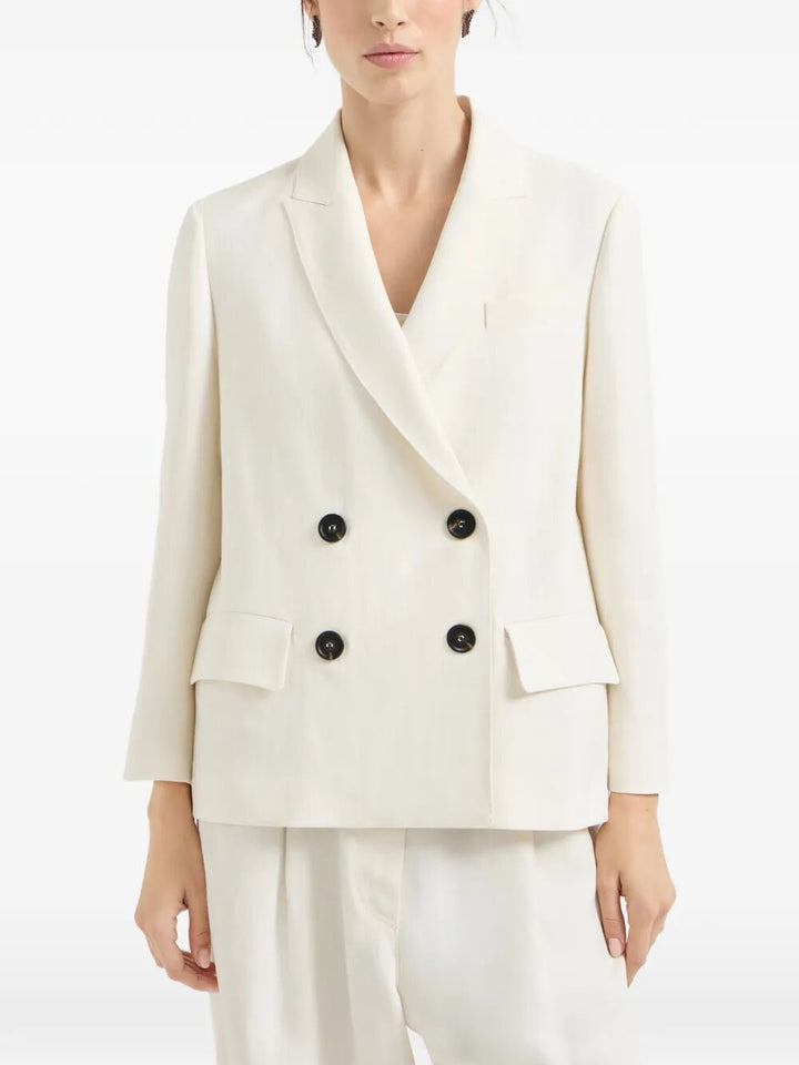 Brunello Cucinelli Blazer - White | 52e86080b053b7f2a1b2c6083141f5eed5fa72fd
