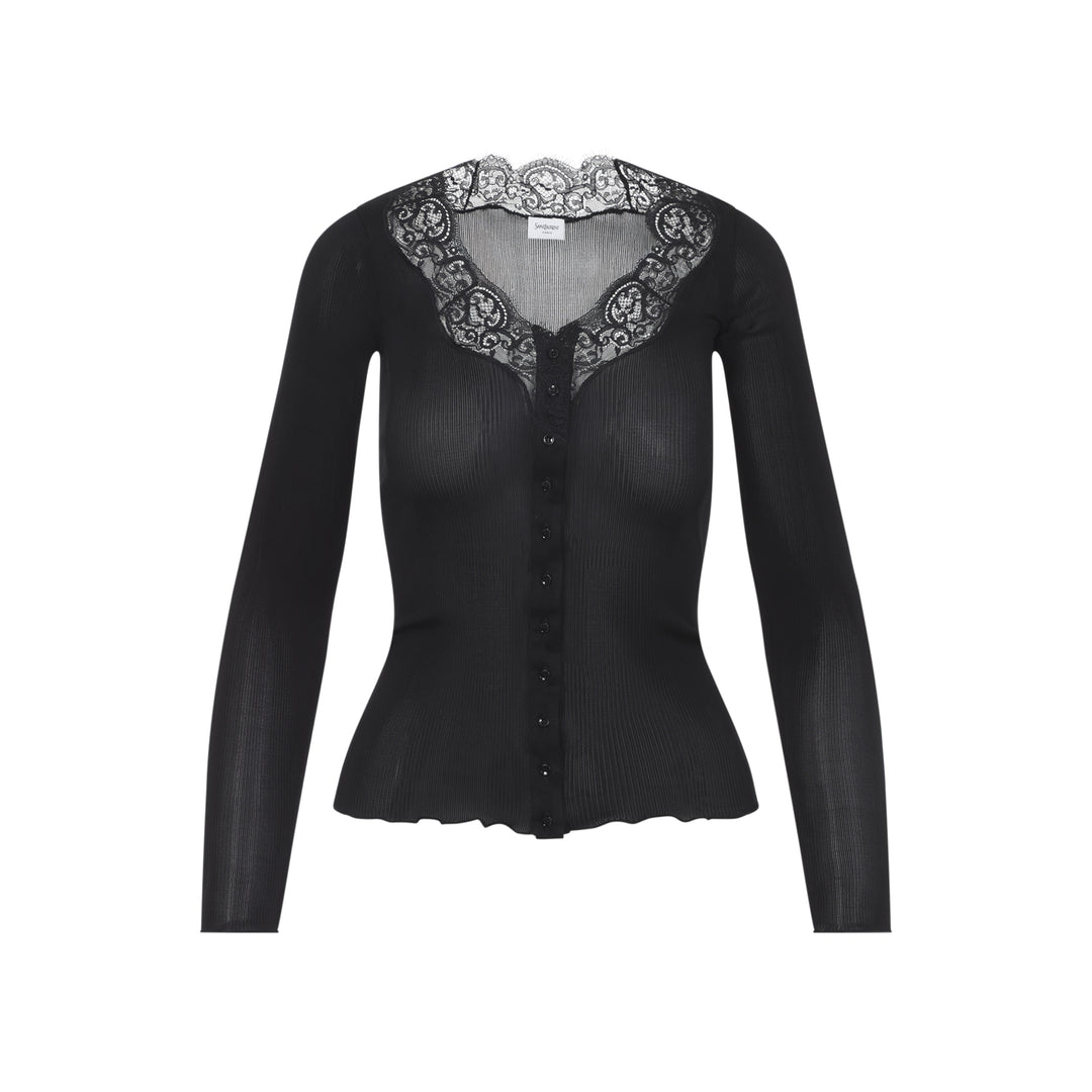 Saint Laurent Cardigan - Black | 5cec4f98747ec42e4a681cf81119d79eb42bffba