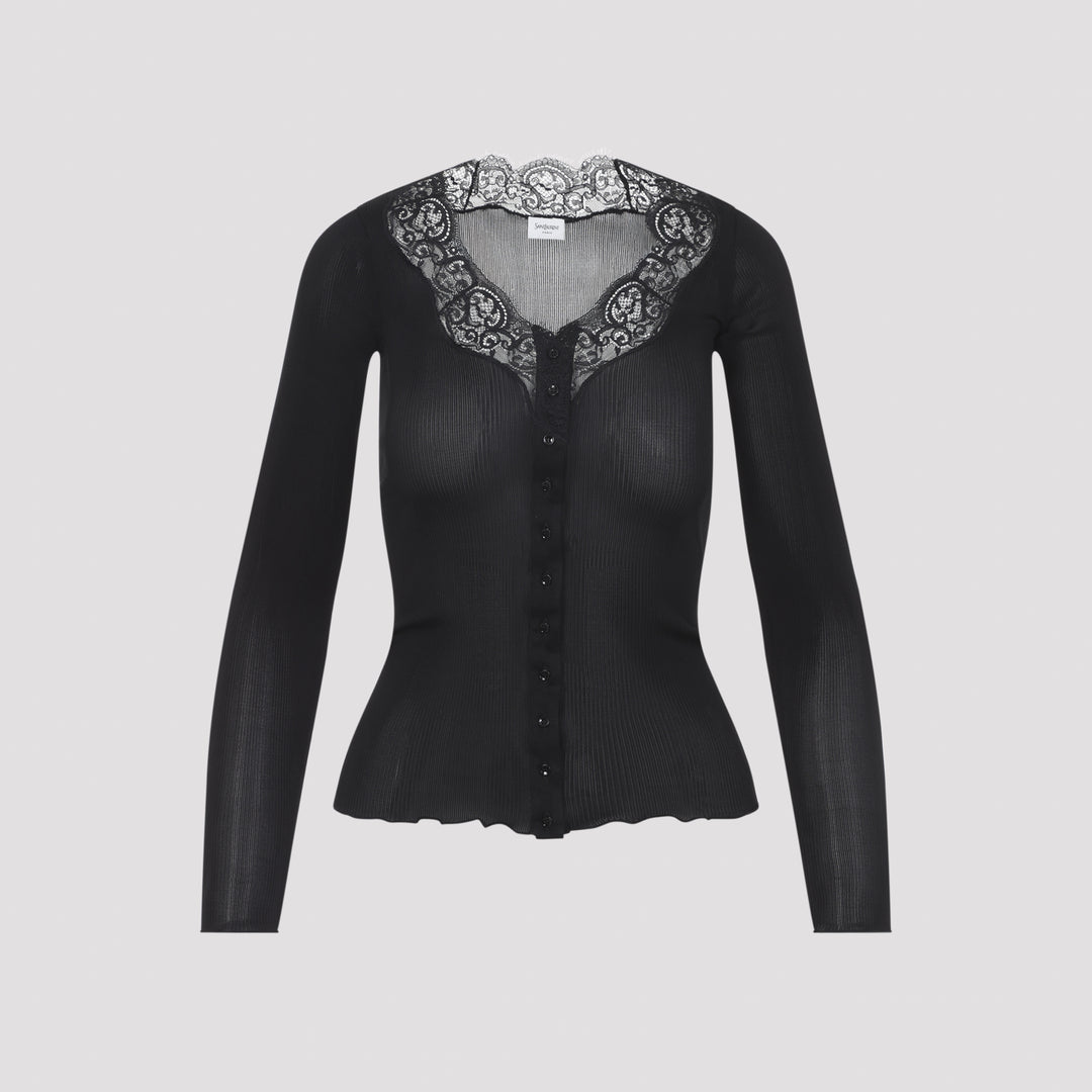 Saint Laurent Cardigan - Black | afdbe639ada67dbe50c5faf2296c9f5708007353