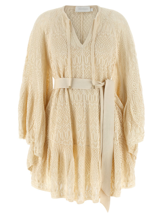 Coco Pointelle Lace Dresses Beige