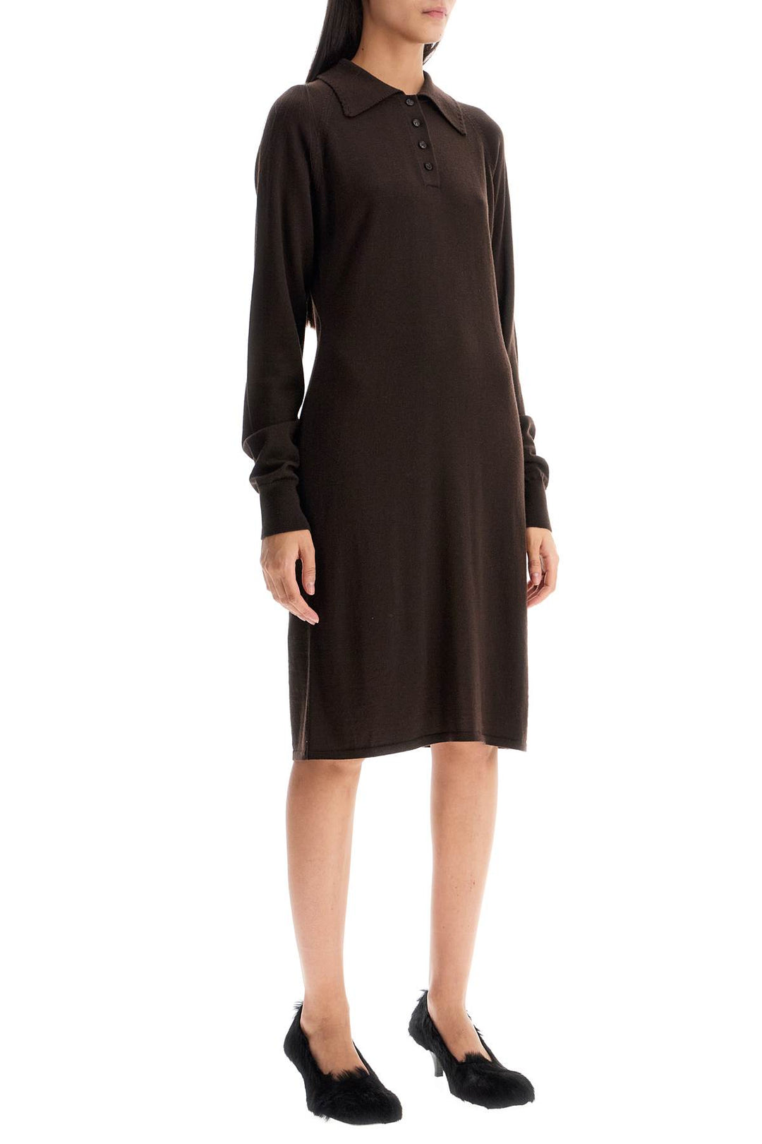 Merino Wool Polo Dress In