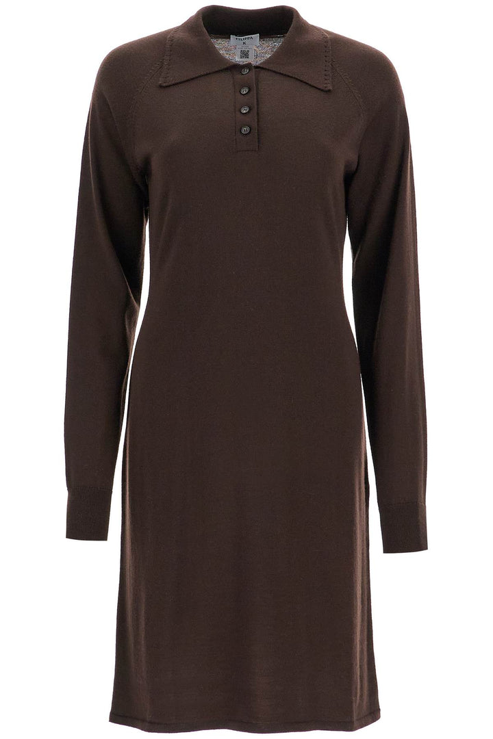 Merino Wool Polo Dress In