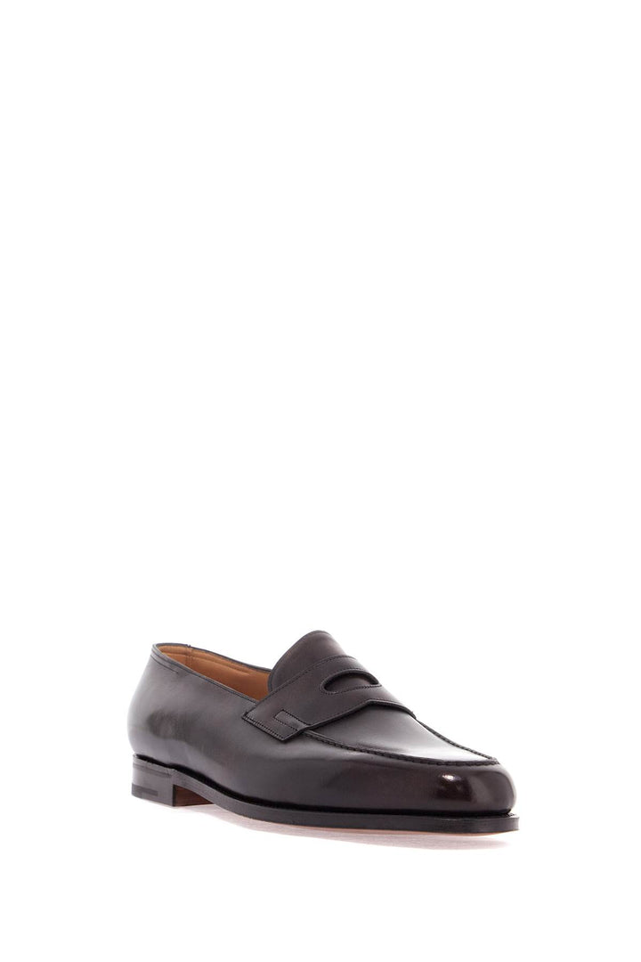 Dark Brown Leather Oxford Shoes With Tapered Design