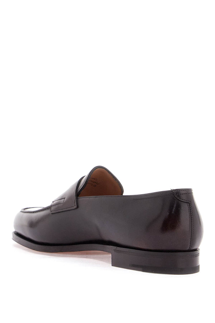 Dark Brown Leather Oxford Shoes With Tapered Design