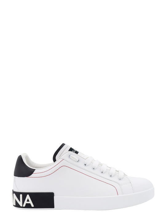 Leather Sneakers With Contrasting Stitching