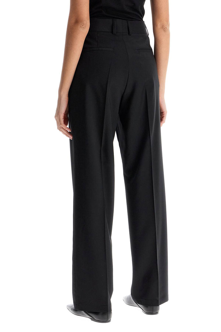 High Waisted Black Wool Dress Pants Regular Fit