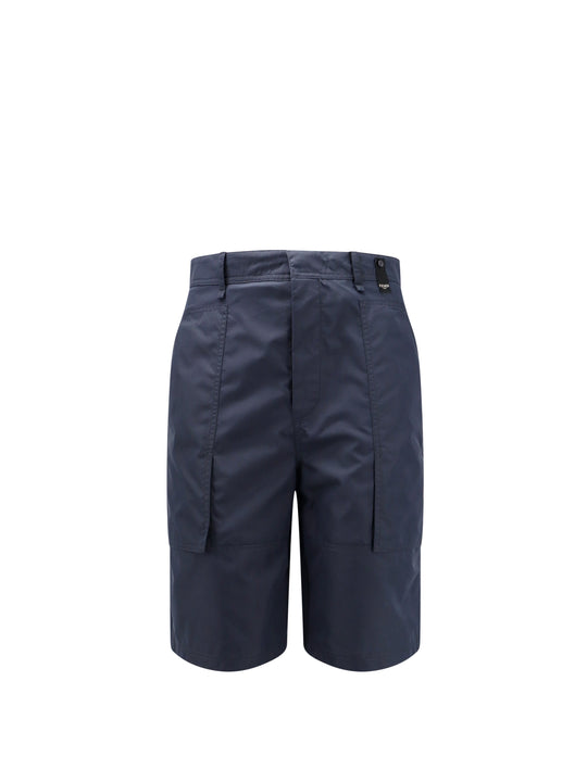Cotton Blend Bermuda Shorts With Ff Detail