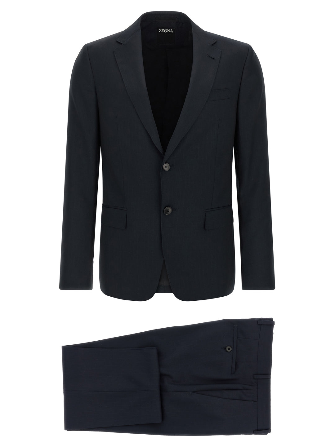 Zegna Pinstriped Dress Suits - Blue | a6a89e38f237010405e6ee4f96e14f3871367646