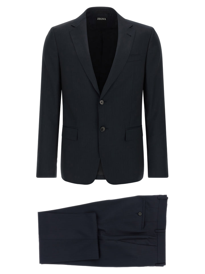 Zegna Pinstriped Dress Suits - Blue | a6a89e38f237010405e6ee4f96e14f3871367646