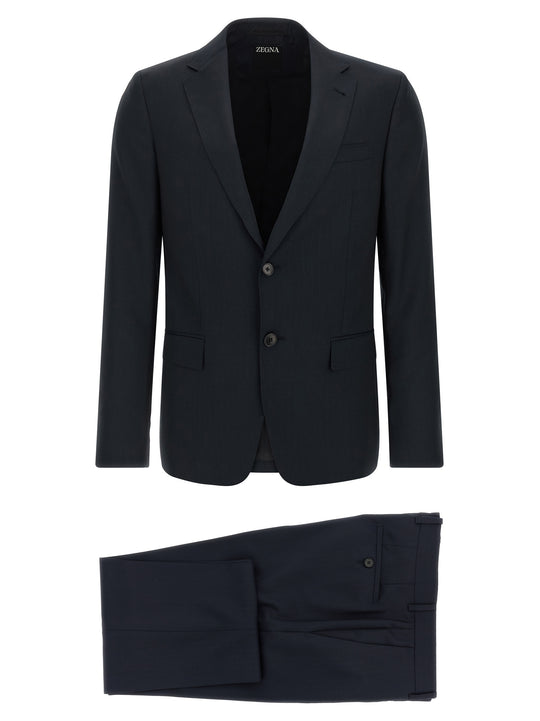 Pinstriped Dress Suits Blue