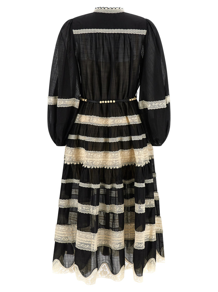 Zimmermann Rhiannon Lace Billow Dresses - White/Black | 15565b86c436618572d7aee7f902a35199a62134