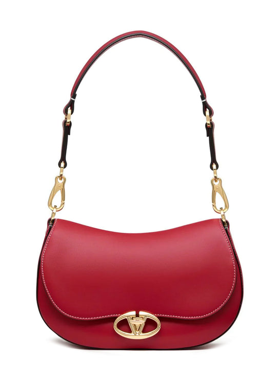 Leather Shoulder Bag With Vlogo Signature Detail