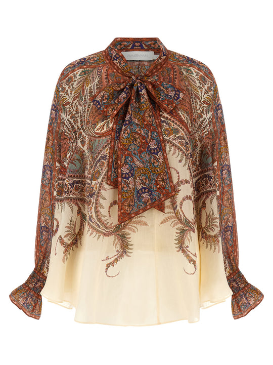 Rhiannon Tie Neck Shirt And Blouse Multicolor