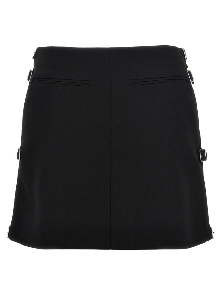 Multi Sangle Wool Mini Skirts Black