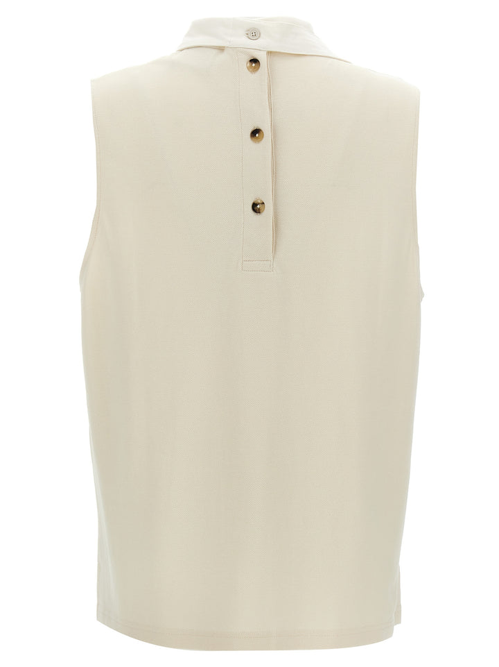 Sangle Sleeveless Polo White