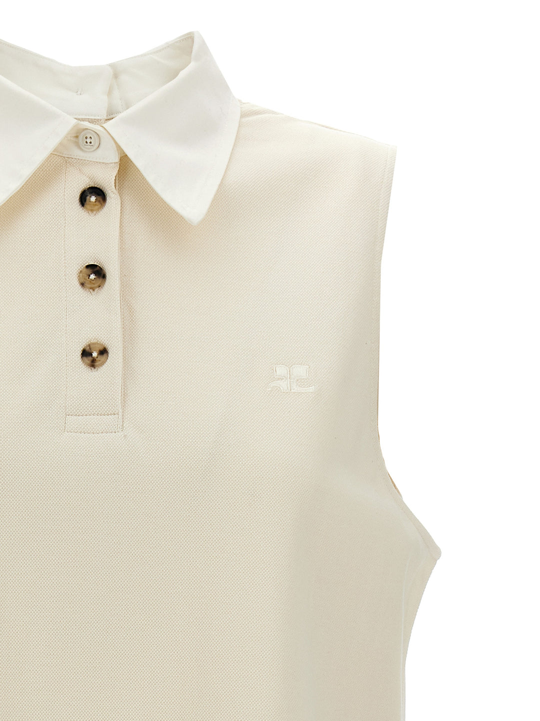 Sangle Sleeveless Polo White