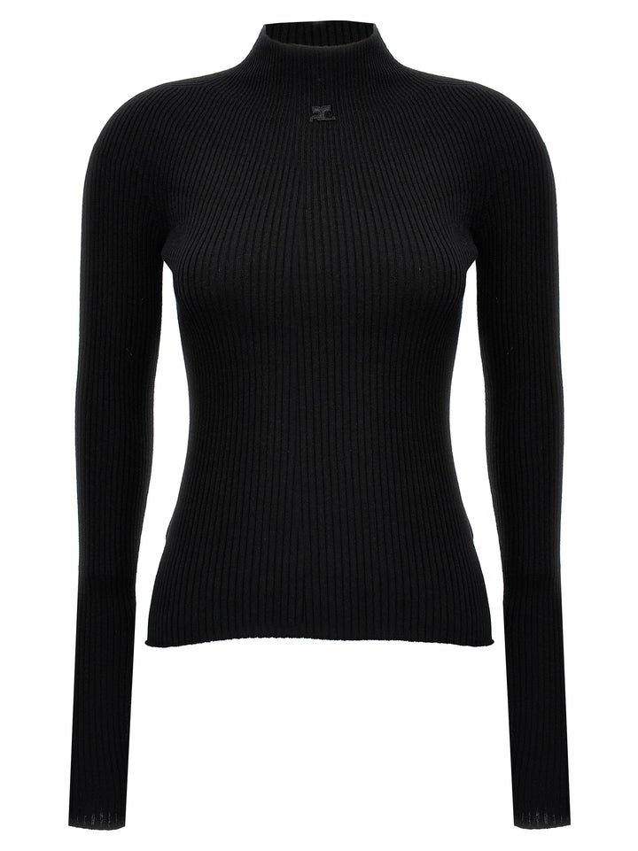 Solar Light Rib Sweater, Cardigans Black