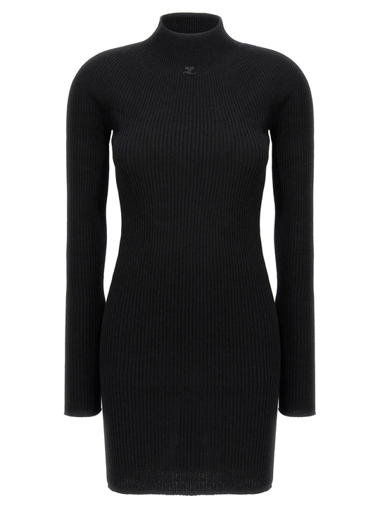 Solar Light Rib Dresses Black