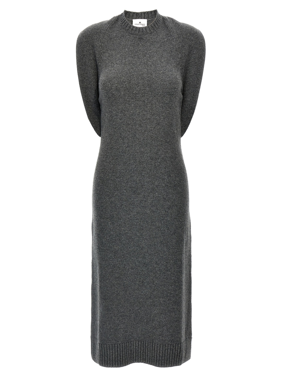 Over The Shoulder Drapè Dresses Gray