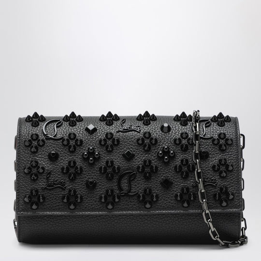 Black Clutch Paloma In Calfleather And Spikes Loubinthesky