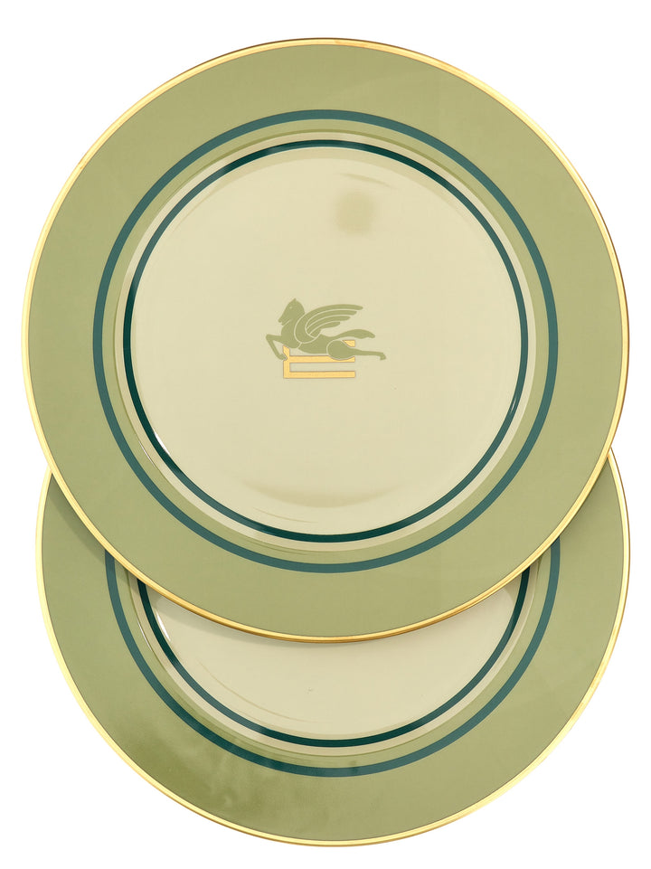 Set Of 2 Placemats Plates Green