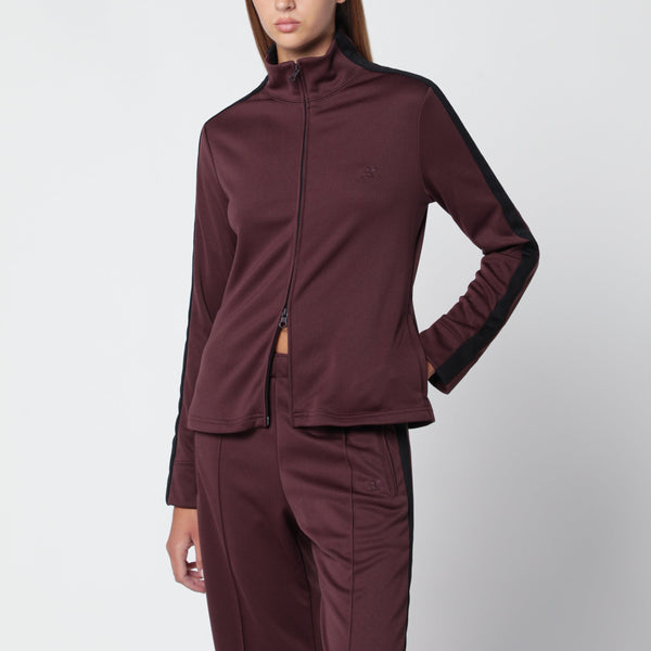Dark Red/Black Two-Tone Zip-Up Sweatshirt