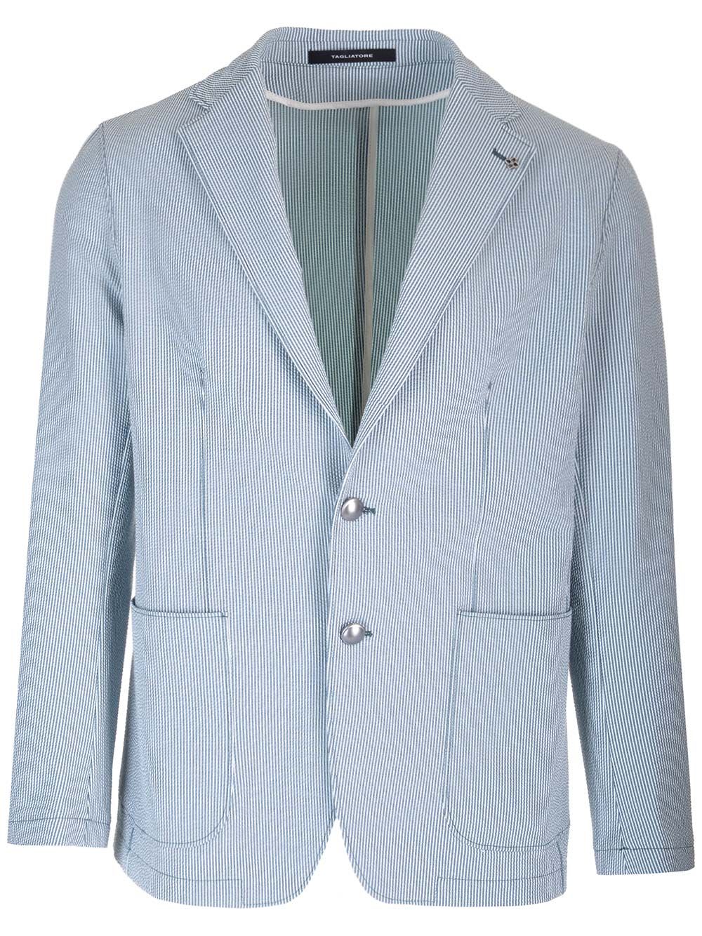 Seersucker Blazer Jackets Blue