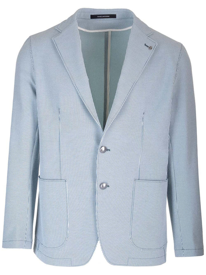 Seersucker Blazer Jackets Blue
