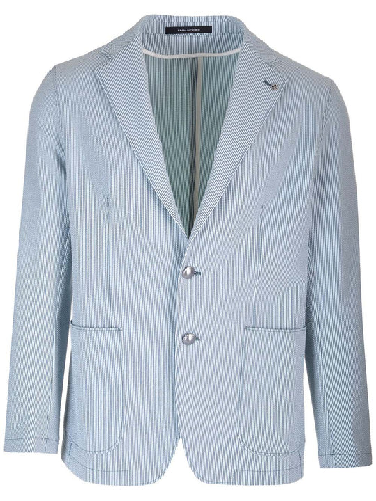 Seersucker Blazer Jackets Blue