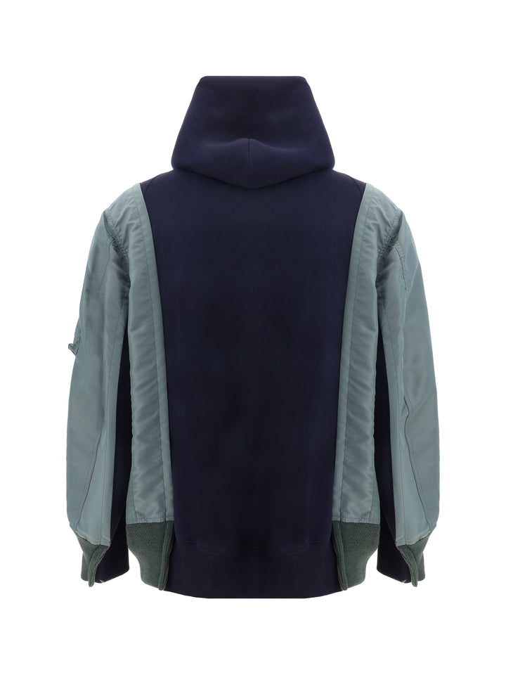 NYLON TWILL X SPONGE SWEAT HOODIE