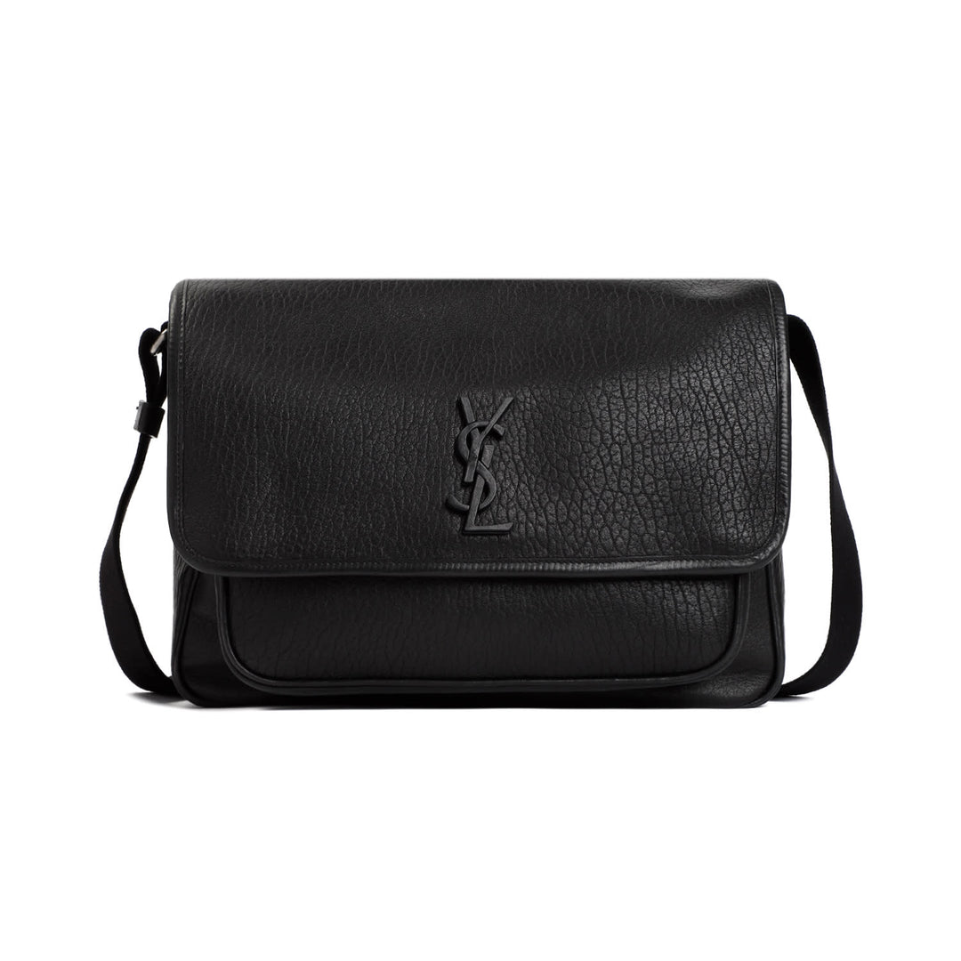 Ysl Niki Messanger Leather Black Shoulder Bags Black