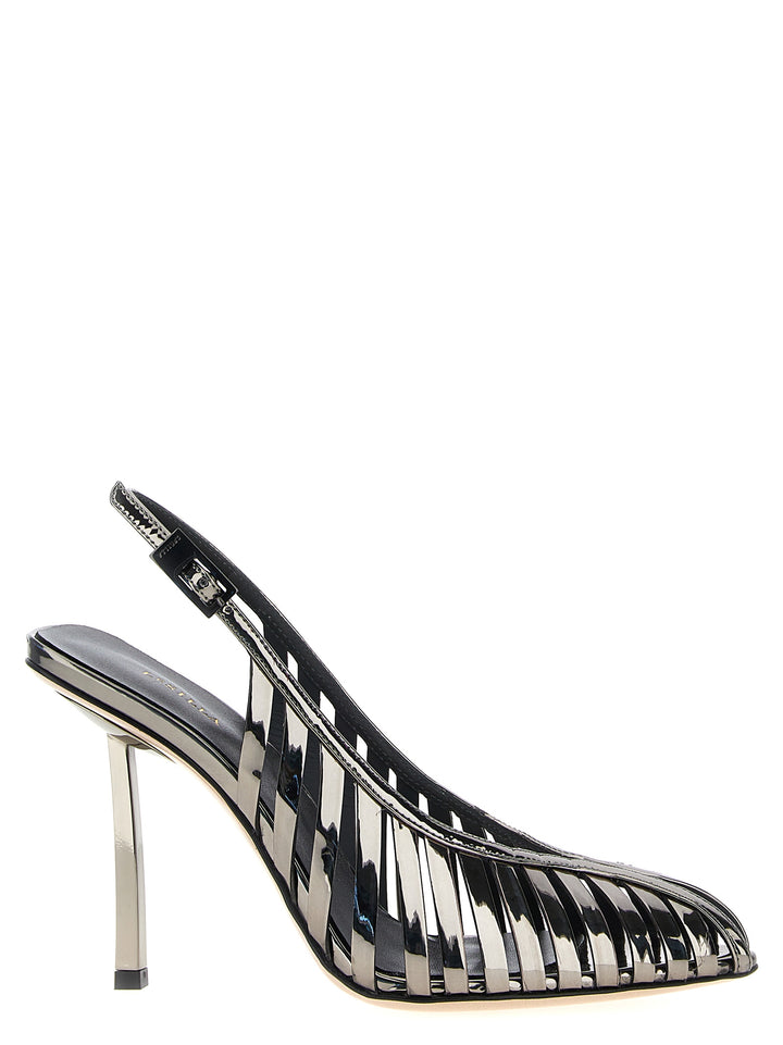 Chanel Cage Pumps Silver