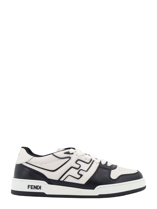 Leather Sneakers With Ff Lateral Logo