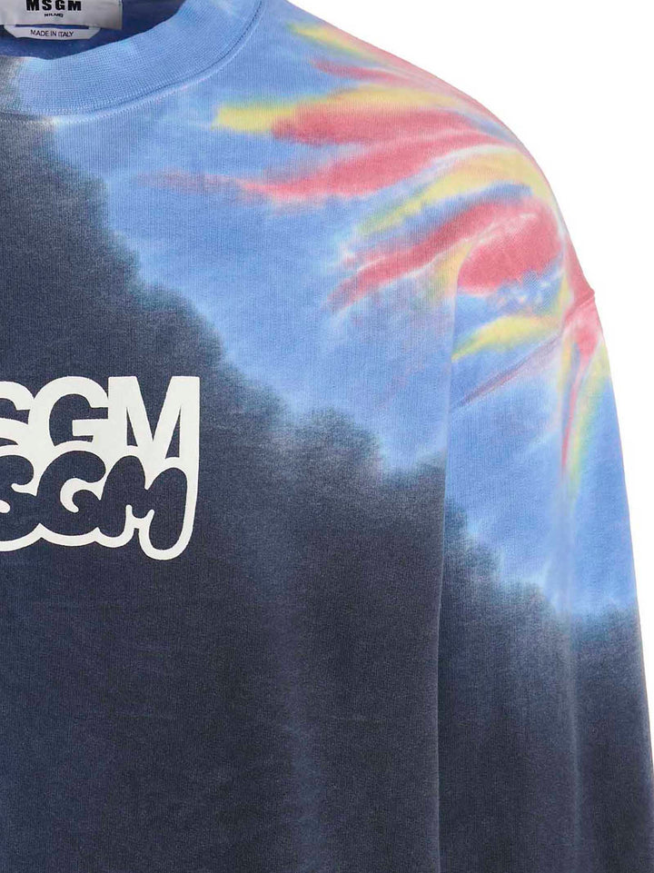 Msgm Logo Print Tie Dye  By Burro Studio Sweatshirt - Multicolor | 9df2f88b9d0596331eafedaece6cbe3fa0022d6d