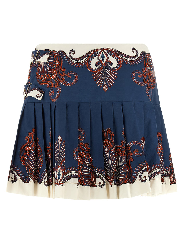 Farm Rio Blue Arabesque Skirts - Blue | 94b3b48f43d548d4ac47c3902e01ff373529e5e6